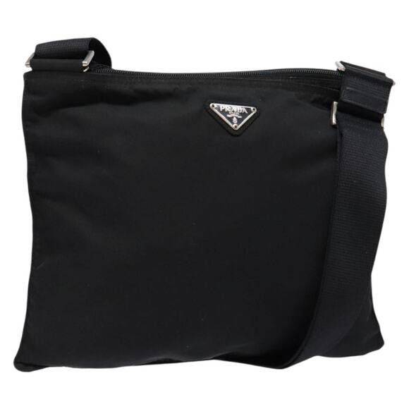 PRADA Shoulder Bag Nylon Black Silver - Picture 1 of 12